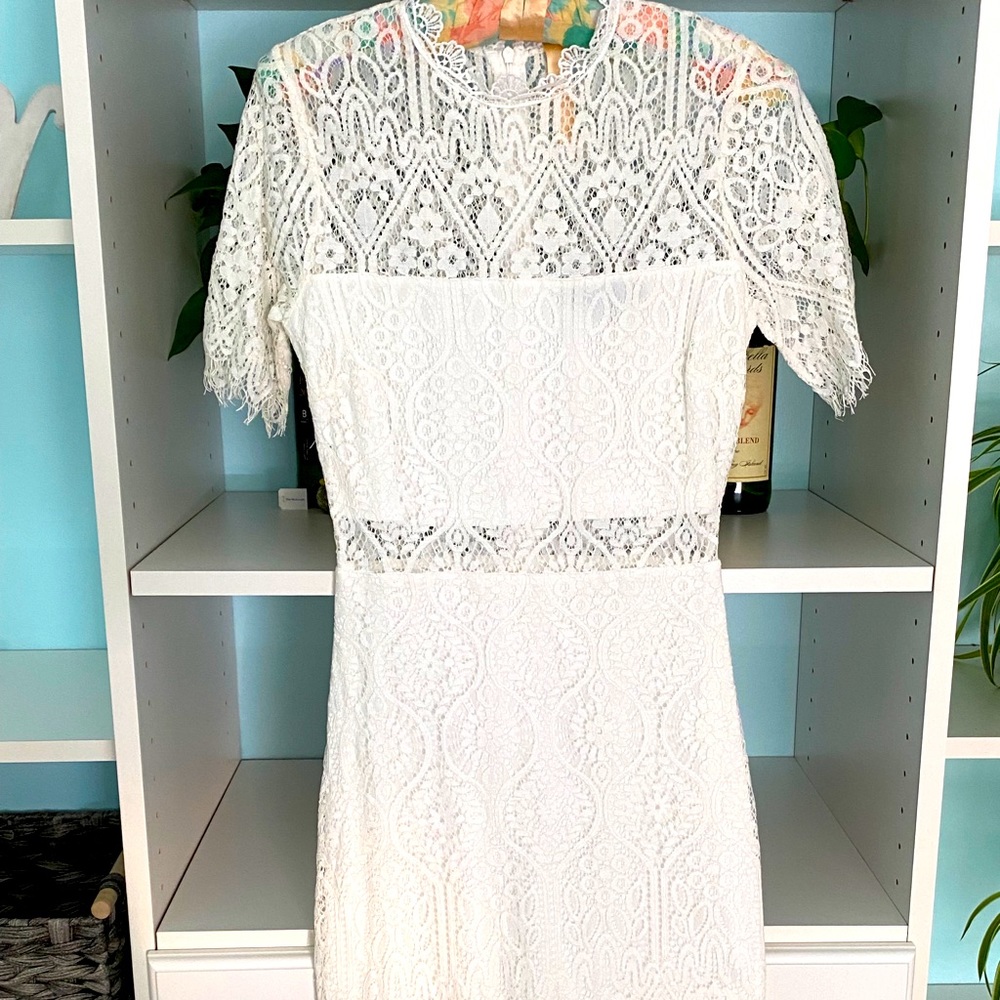 White lace cocktail dress